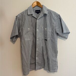 ThisIsNeverThat Men's Striped Button-Down Shirt - Blue and White